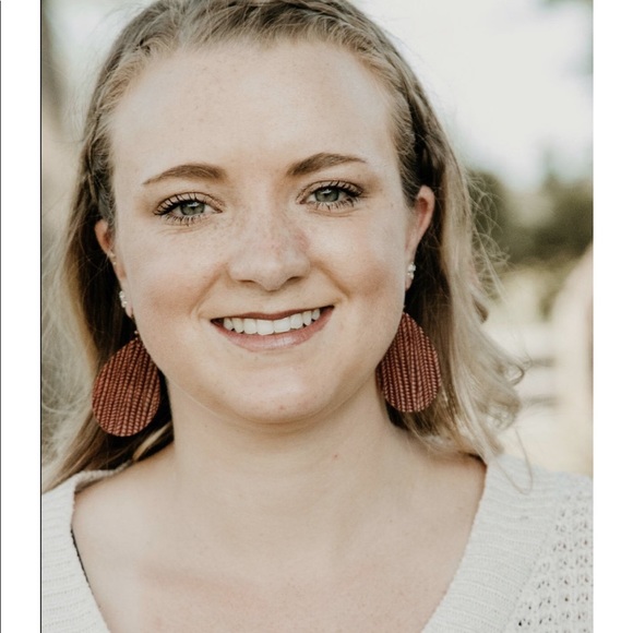 Textured Faux Leather Earrings - Picture 2 of 5